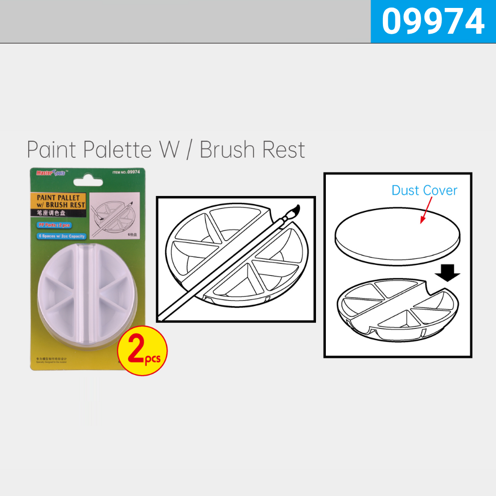 Paint Pallet with Brush Rest