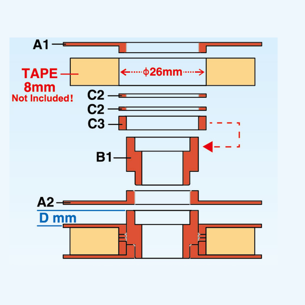 Masking Tape Flauge Reel - 4 sets