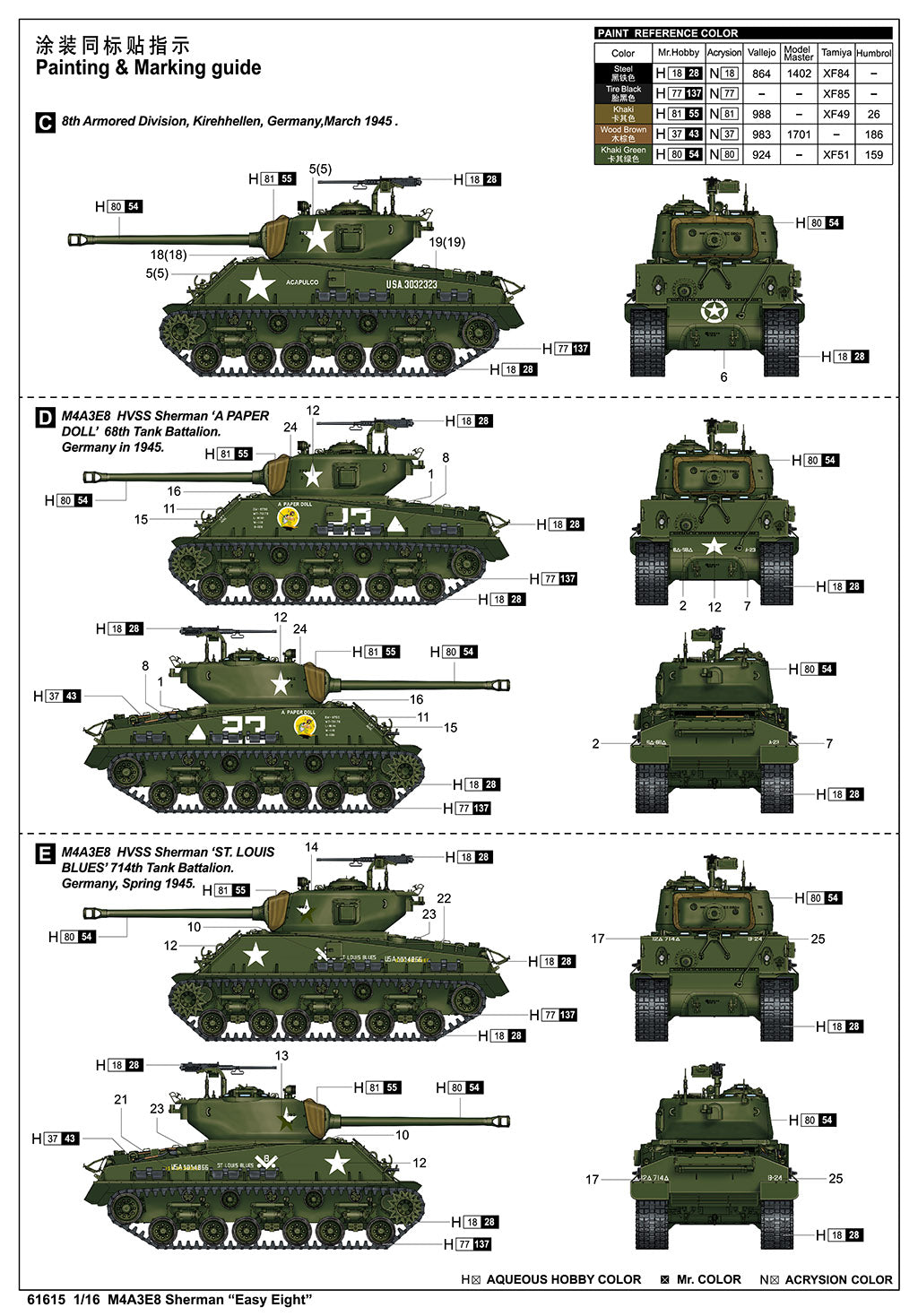 1:16 M4A3E8 Sherman "Easy Eight"