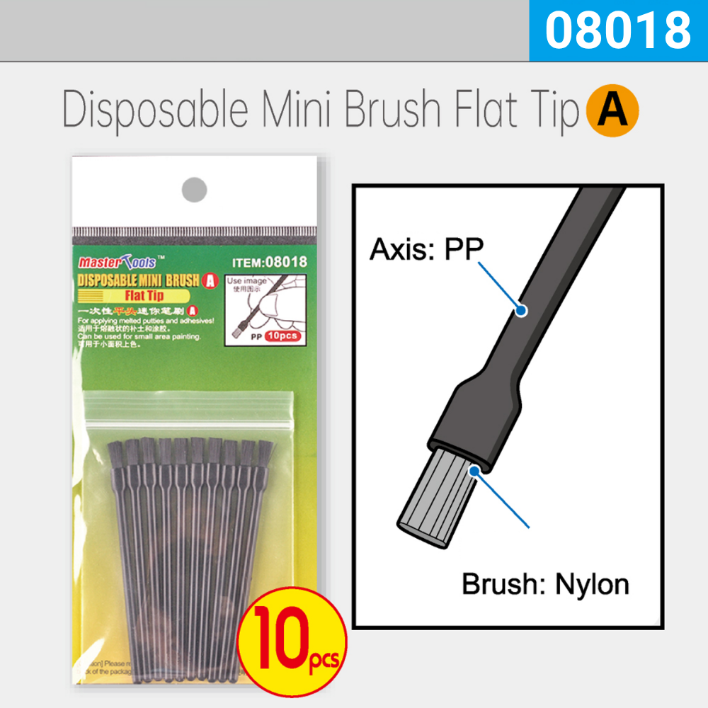 Disposable Mini Brush Flat Tip A