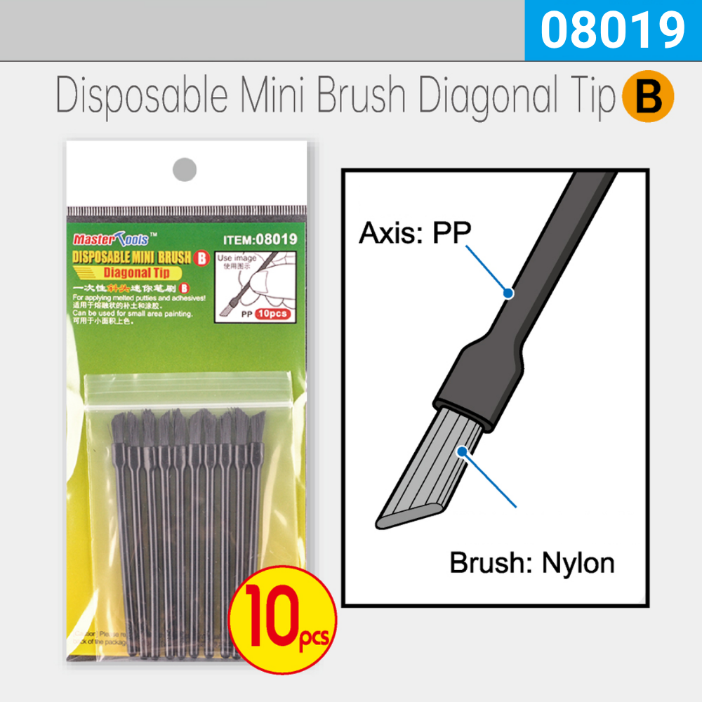 Disposable Mini Brush Diagonal Tip B
