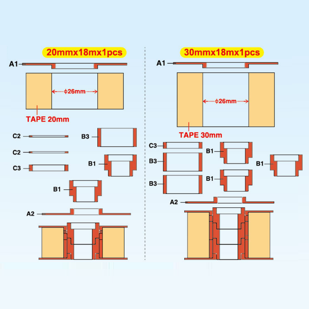 Masking Tape ③20mm*1 , 30mm*1