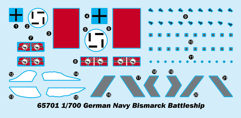 1:700 Top Grade German Bismarck battleship