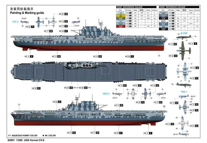 1:200 Scale USS Hornet CV-8