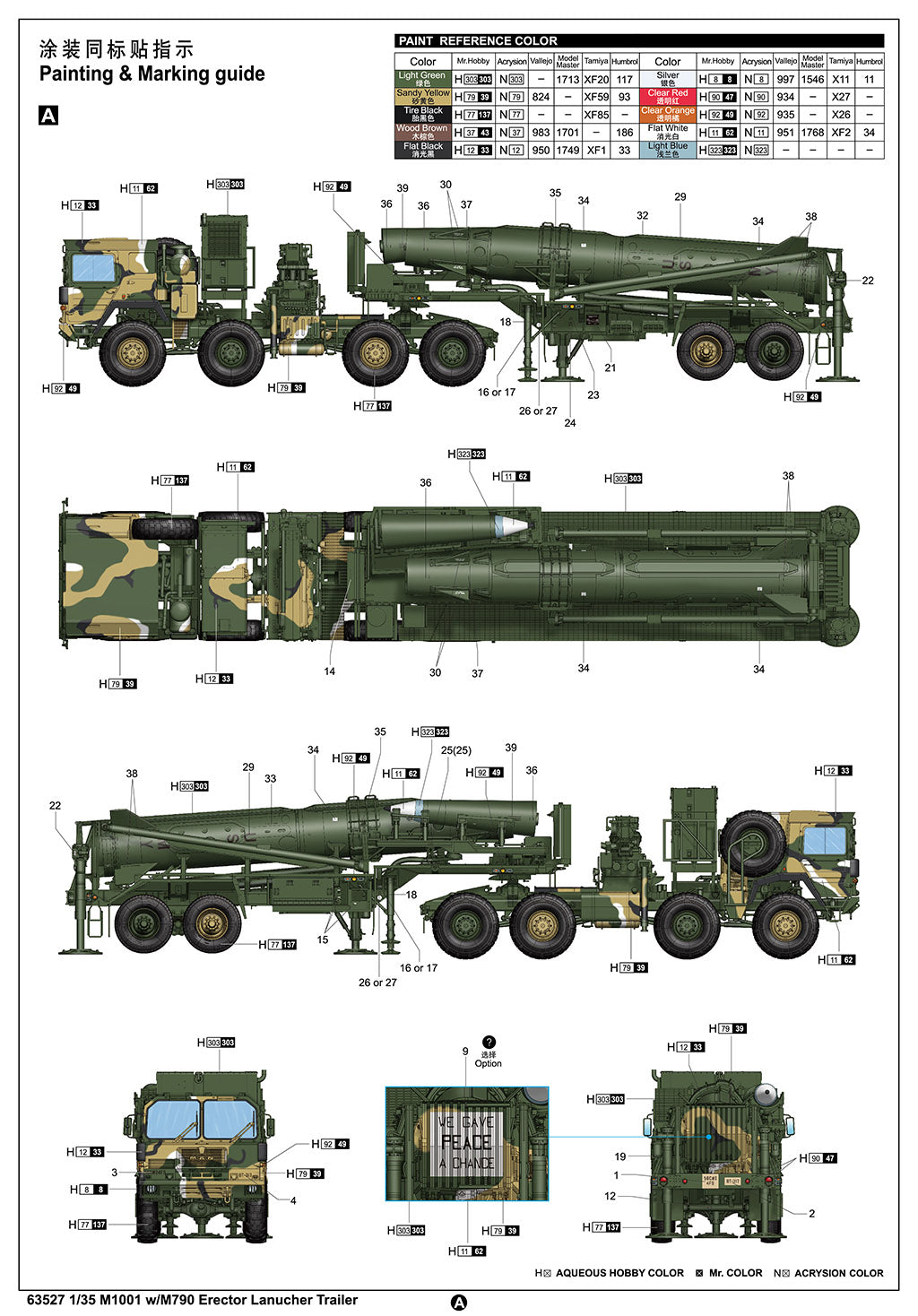 1:35 M1001 w/M790 Erector Lanucher Trailer