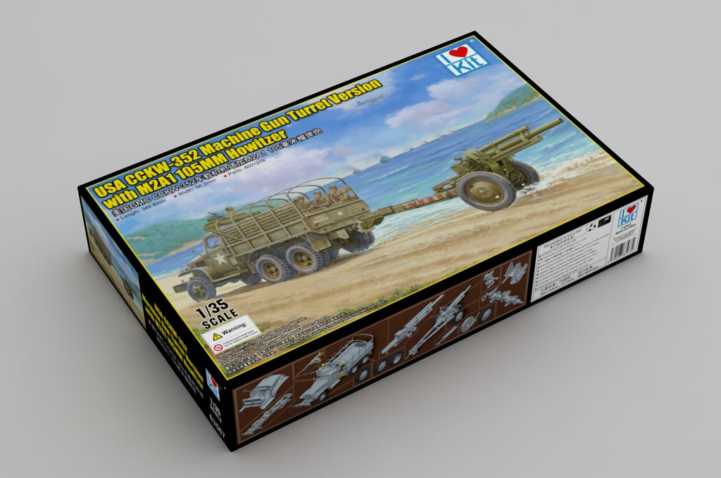 1:35 USA CCKW-352 Machine Gun Turret Version and M2A1 105MM Howitzer